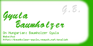 gyula baumholzer business card